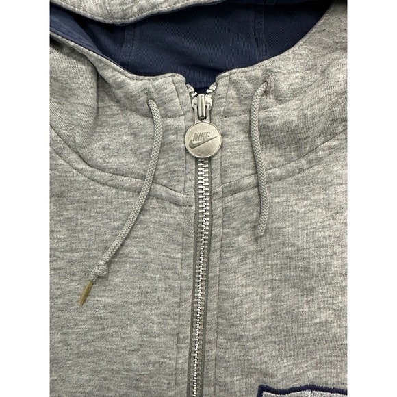 Y2K Nike Men's Gray Full Zip Hoodie Athletic Casual Comfort Size XL - Picture 4 of 8